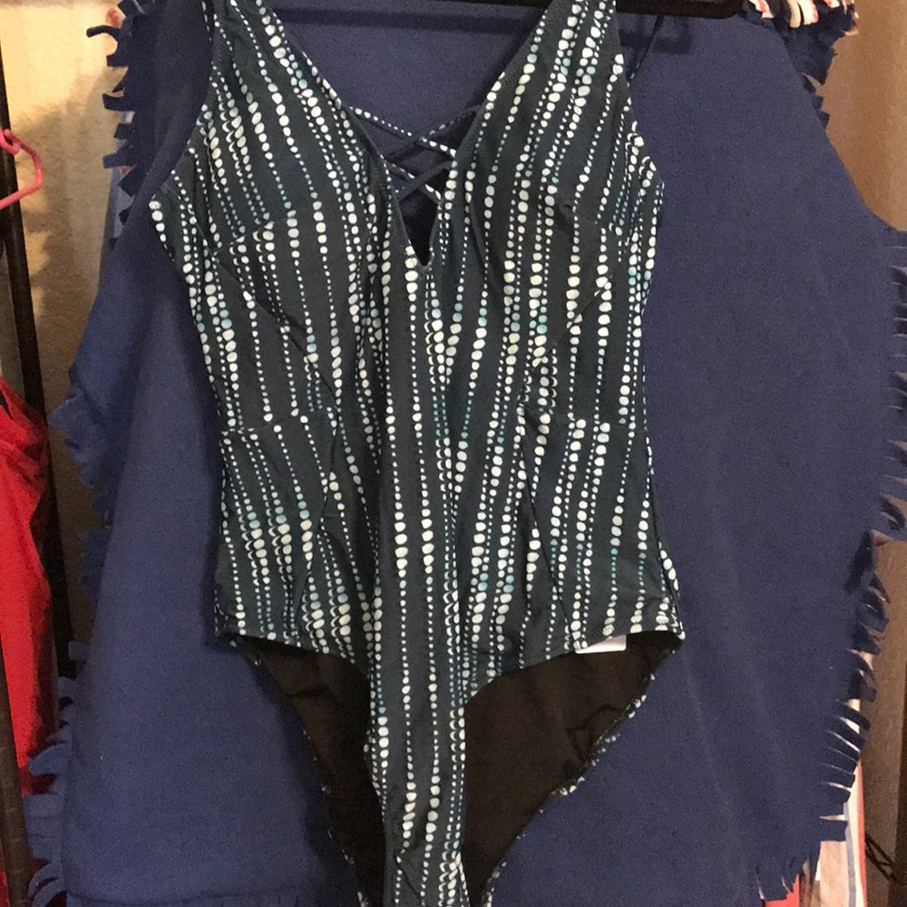 Lace Up One Piece Swimsuit